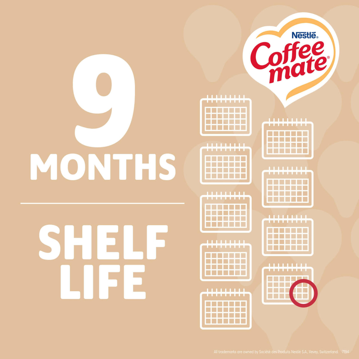 Coffee Mate Original creamer tubes stacked for easy office stocking.