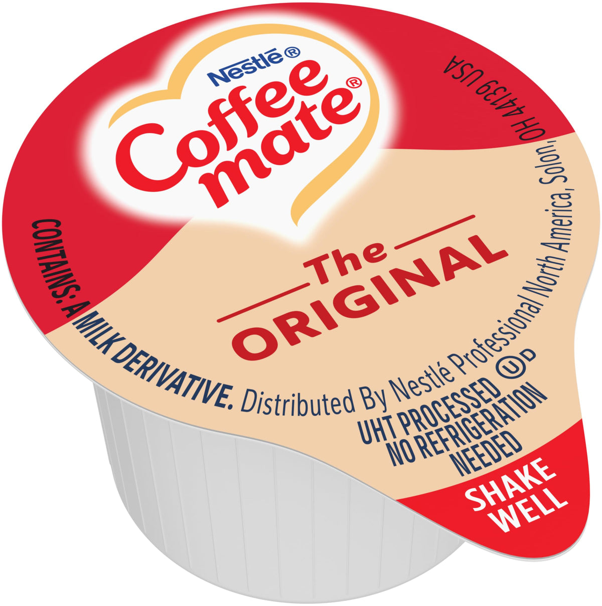 Coffee Mate Original gluten-free formula blends smoothly with beverages.