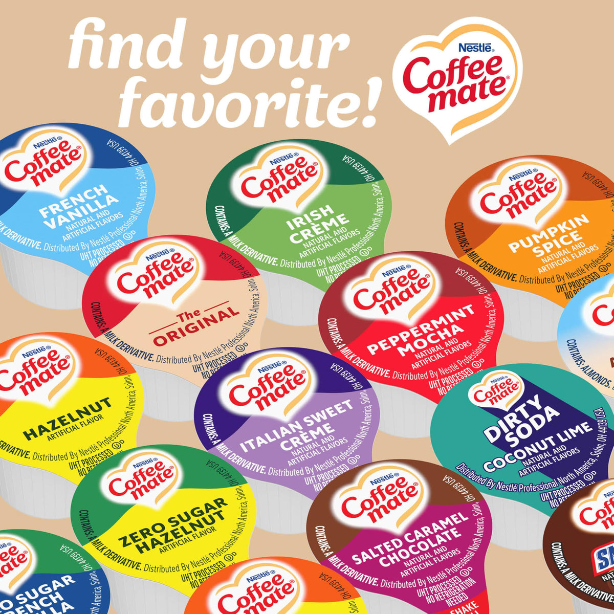 Coffee Mate Original label shows kosher dairy and gluten-free options.