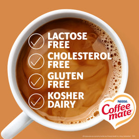 Coffee Mate Original Lite creamer poured into hot coffee to enhance flavor