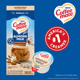 Coffee Mate Plant-Based Creamer label displays vegan and lactose-free notes.