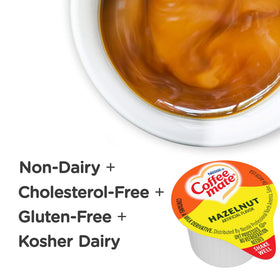 Coffee Mate hazelnut creamer blends quickly into beverages.