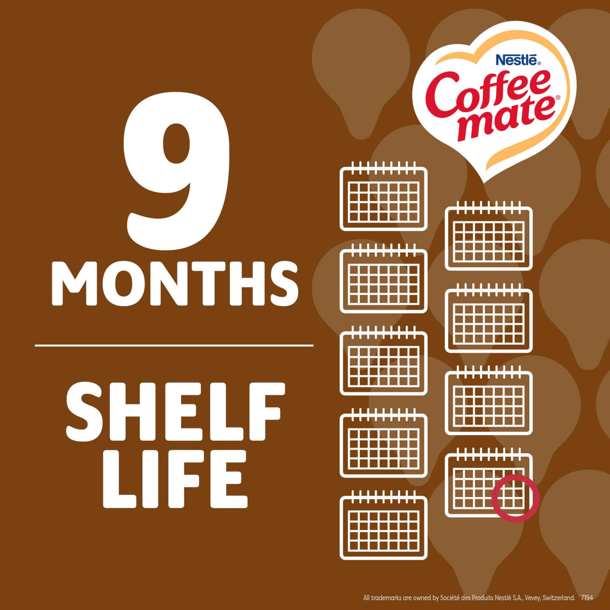 Non-dairy Coffee Mate Snickers creamer with gluten-free and kosher dairy icons.
