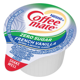 Coffee Mate sugar-free French Vanilla liquid creamer box of 50 for office use