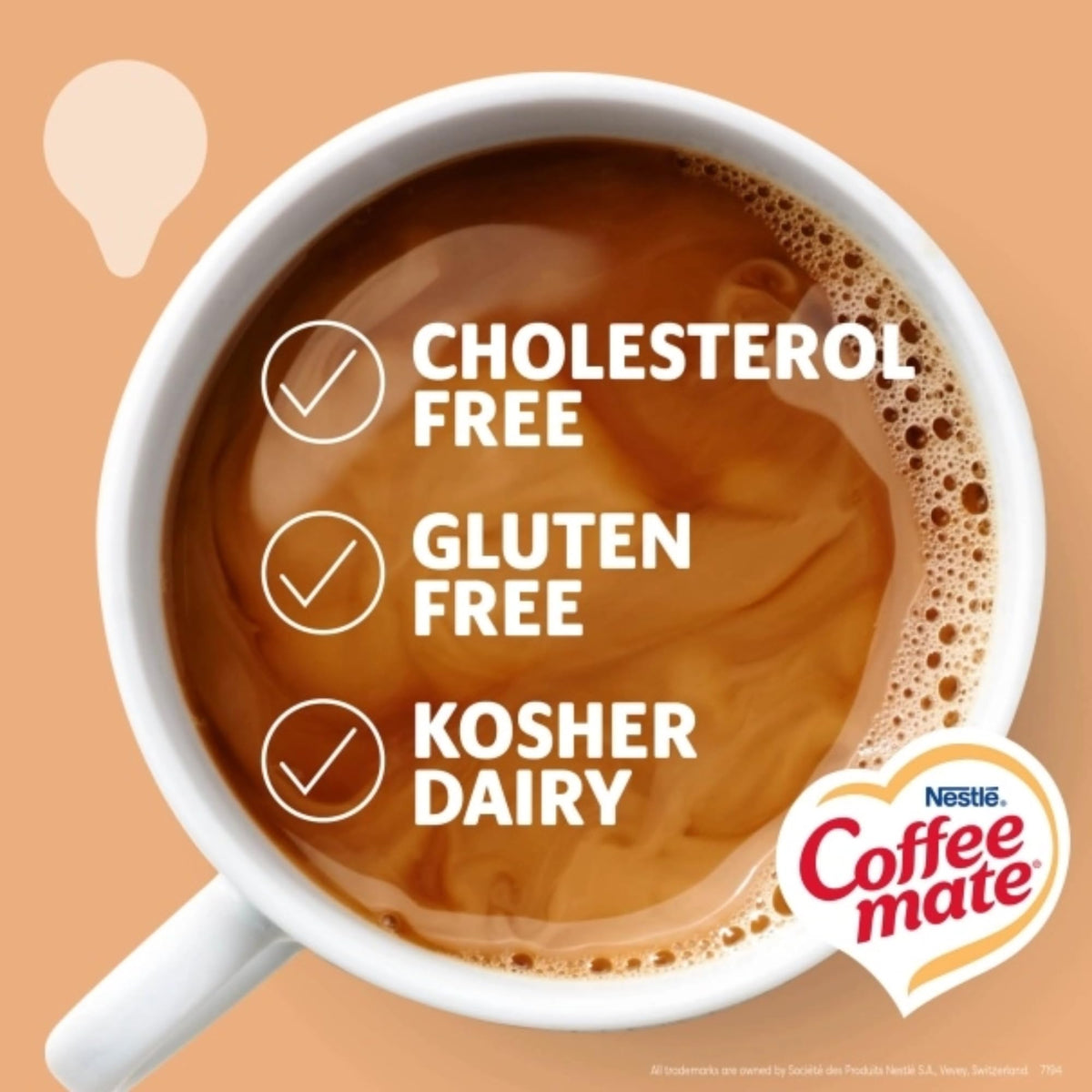 Texture-rich non-dairy Coffee Mate Vanilla Caramel creamer.