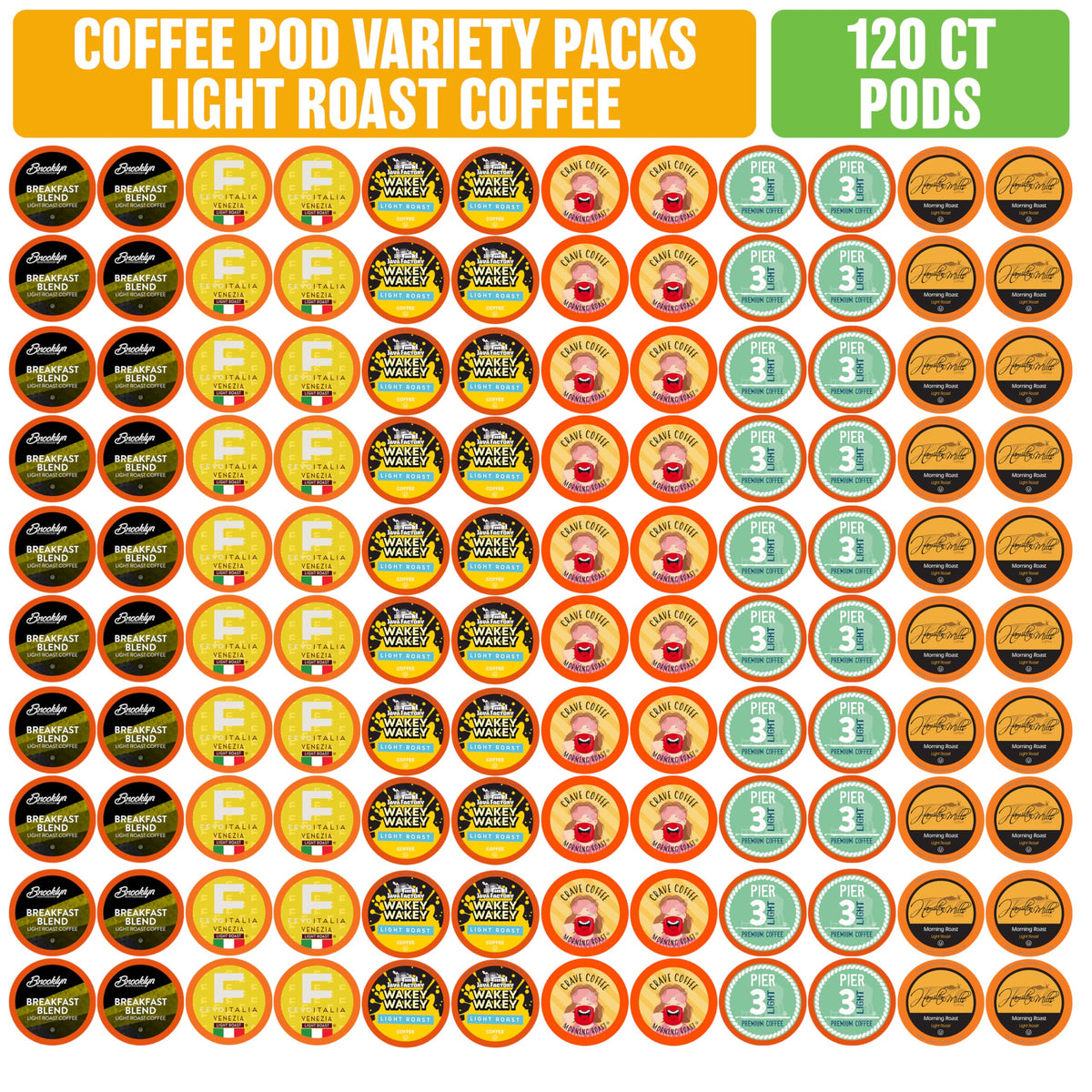 Coffee Pod Variety Packs light roast sampler offers six blends for bright mornings.