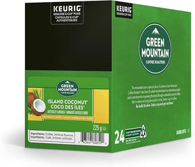 Green Mountain Island Coconut packaging varies image, ideal for home or office use