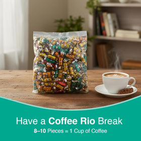 Coffee Rio bulk candy bag keeps pieces fresh for longer.