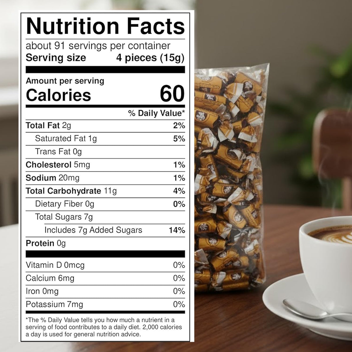 Coffee Rio Caffé Latté individually wrapped candies perfect for on-the-go snacking.