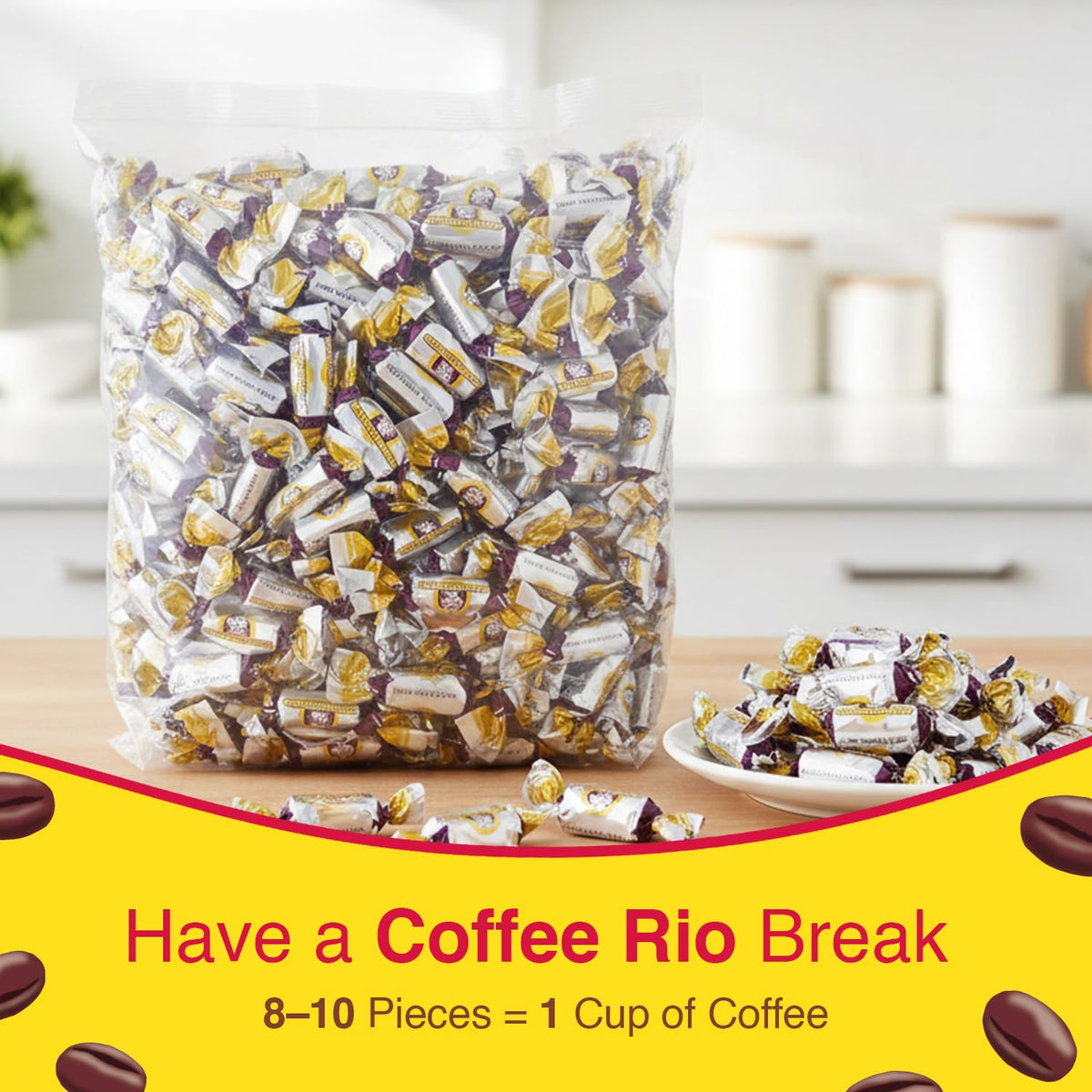 Coffee Rio candy display ready for a buffet or gift table
