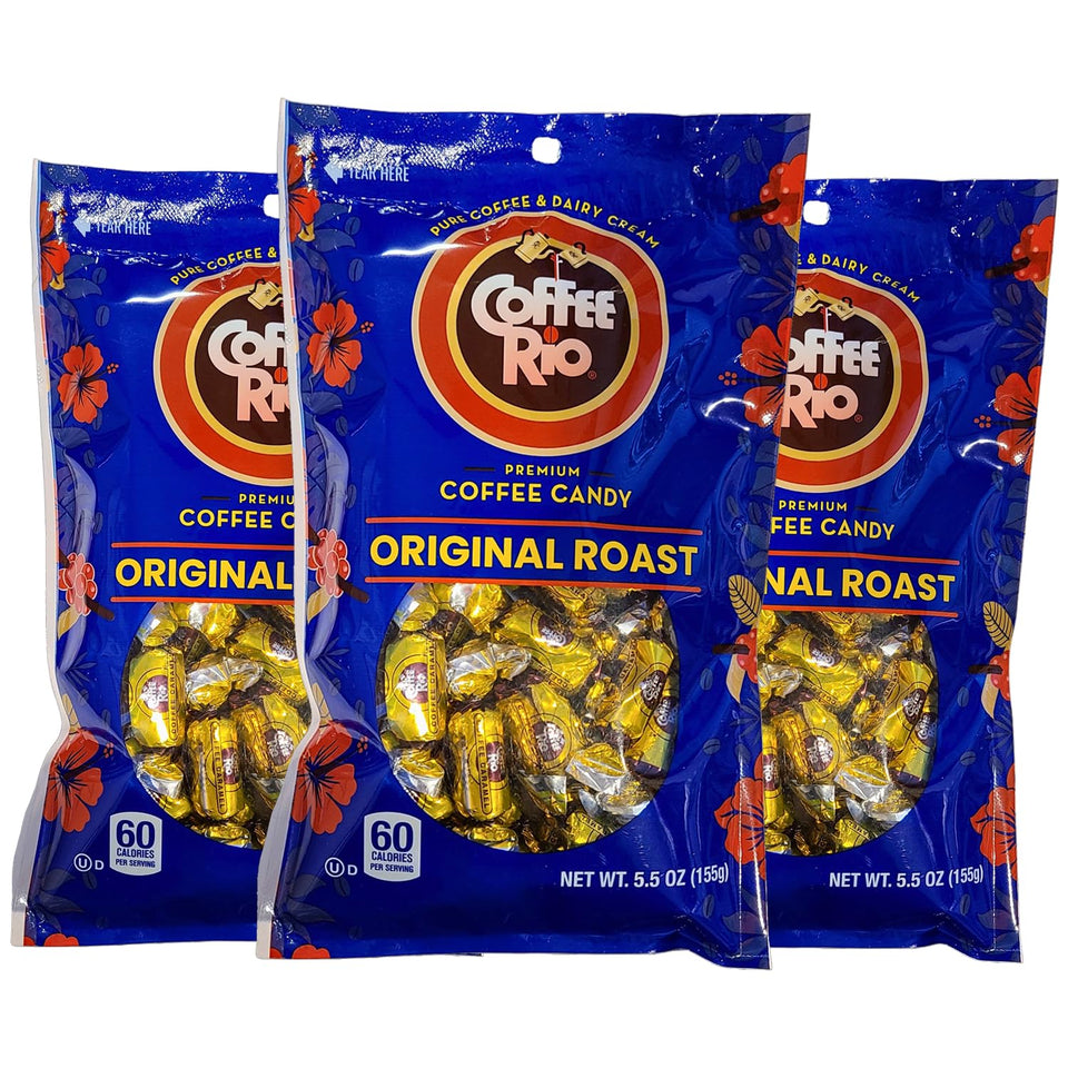 Coffee Rio Original Roast Candies pack on display, ideal for an office candy bowl.