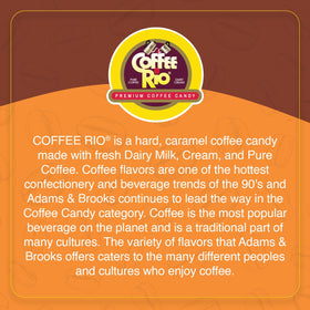Coffee Rio Caffé Latté candy travel-friendly bite and pack.