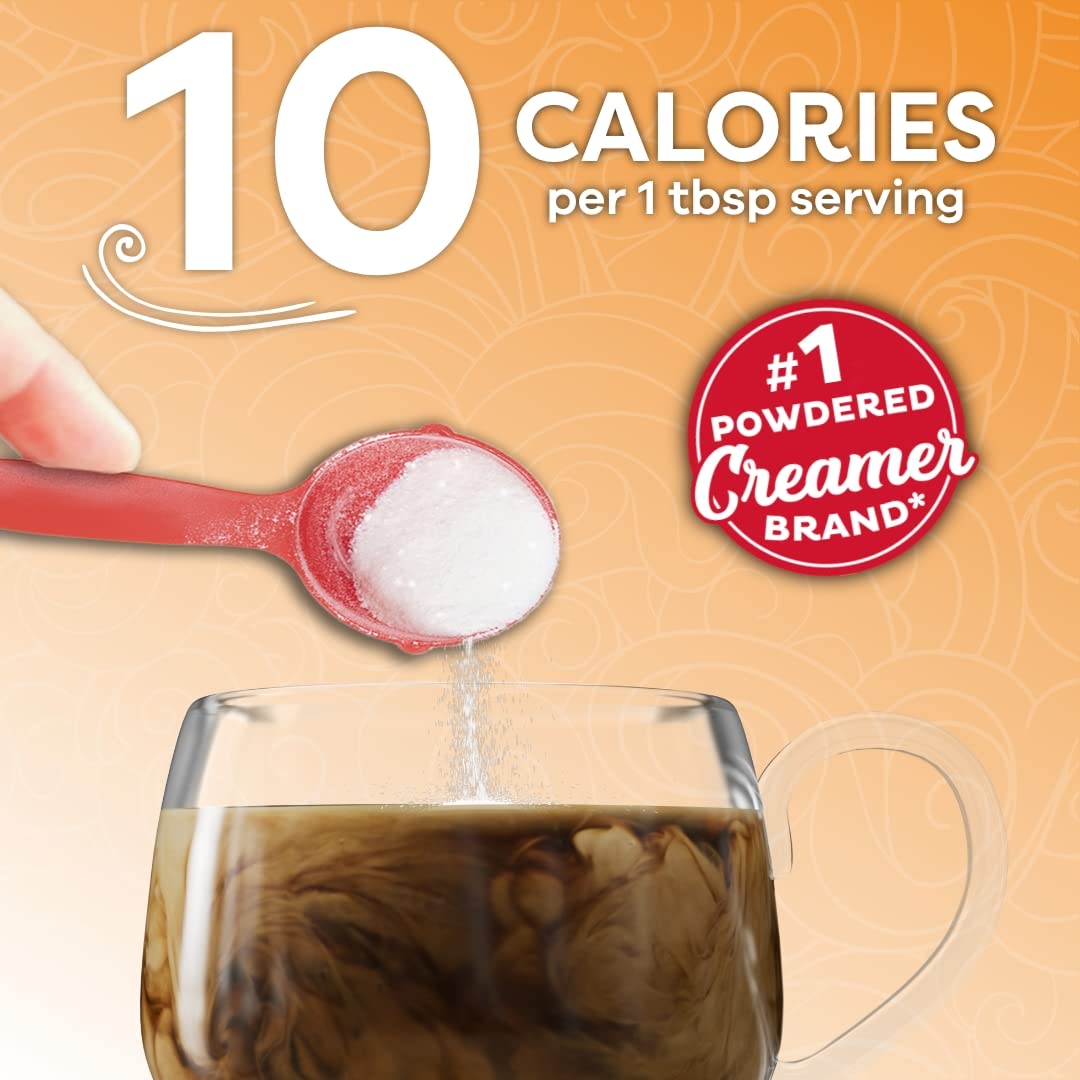 Close-up of Coffee Mate Hazelnut creamer tubes, non-dairy and lactose-free.
