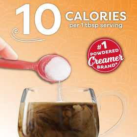Close-up of Coffee Mate Hazelnut creamer tubes, non-dairy and lactose-free.