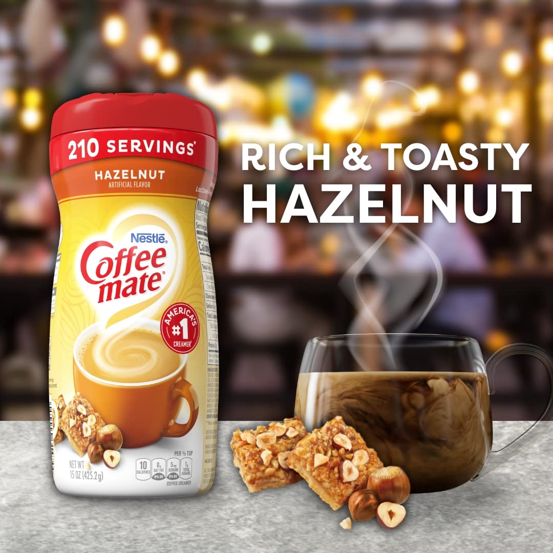 Coffee Mate Hazelnut liquid creamer 24-count pack image, convenient on-the-go flavor for busy days.