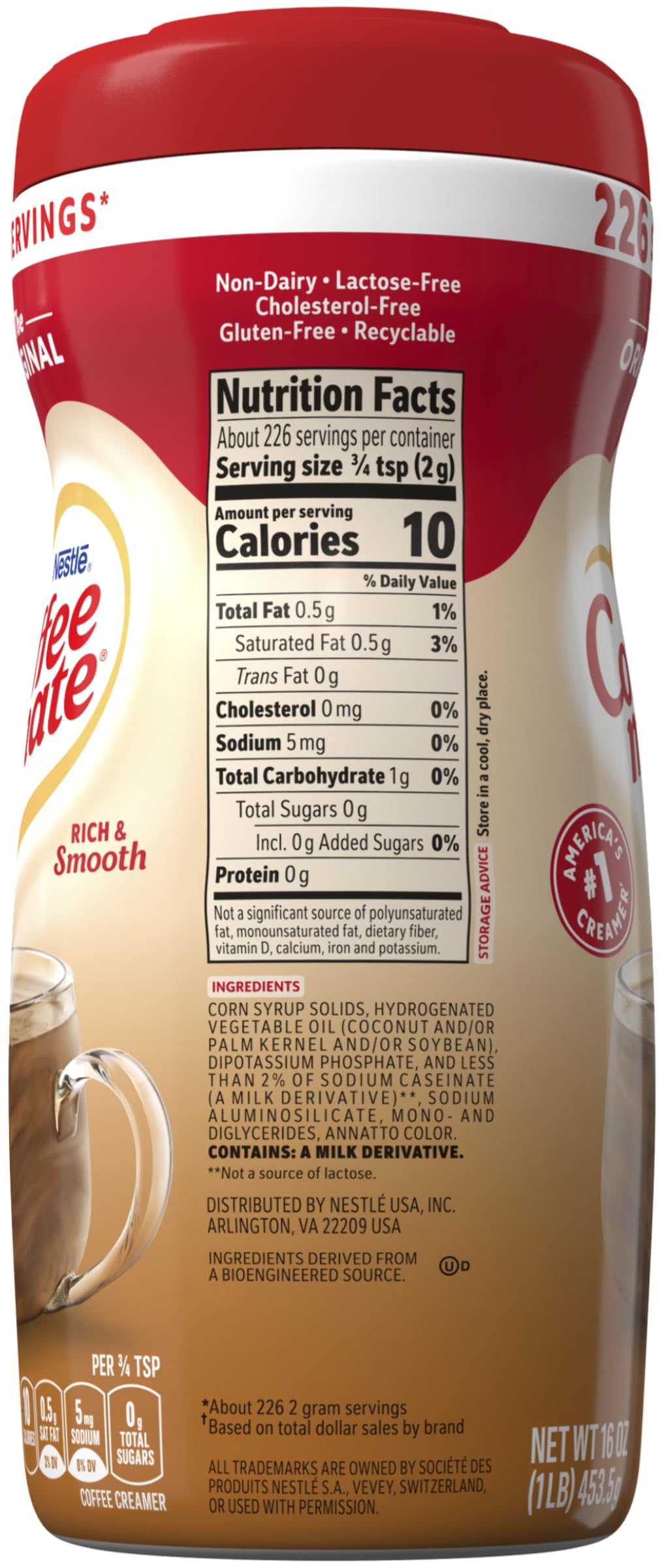 Coffee Mate Kosher-certified creamer suitable for diverse dietary needs