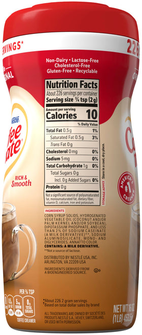 Coffee Mate Kosher-certified creamer suitable for diverse dietary needs