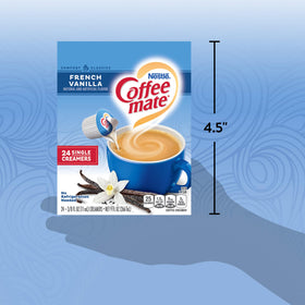 Office breakroom scene with Coffee Mate singles on the desk