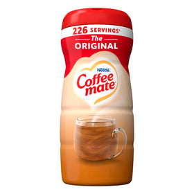 Coffee Mate Original non-dairy creamer jar front showing rich, creamy coffee enhancement