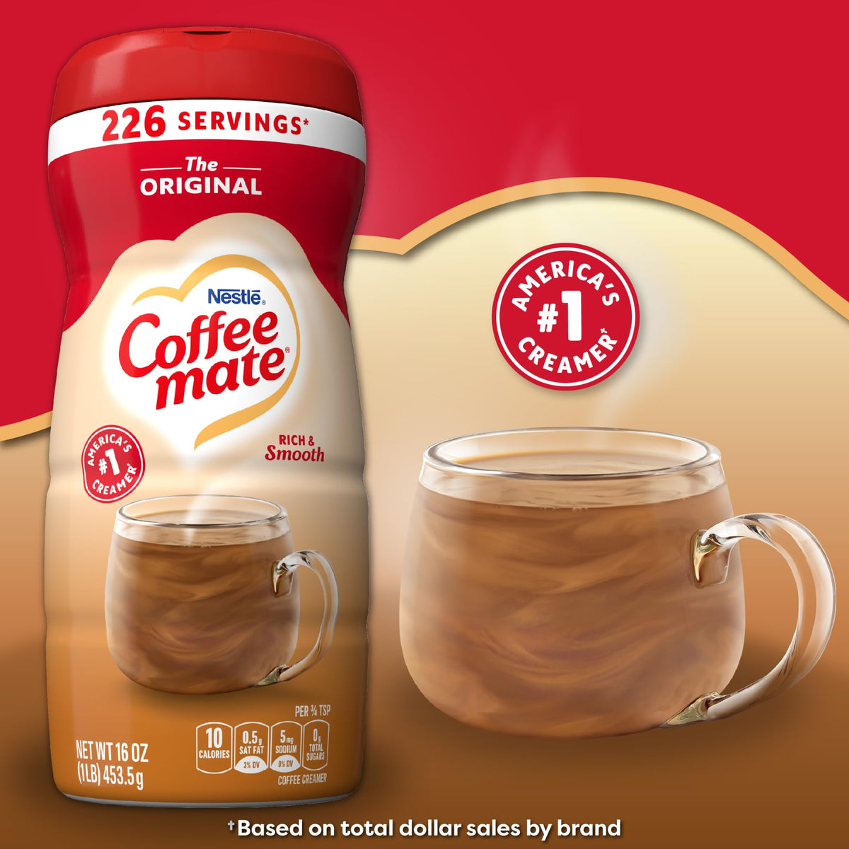 Coffee Mate Original Powdered Creamer blends quickly for a rich, velvety cup
