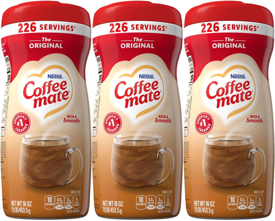 Coffee Mate Original Powdered Creamer pack of 3 canisters for easy, creamy coffee