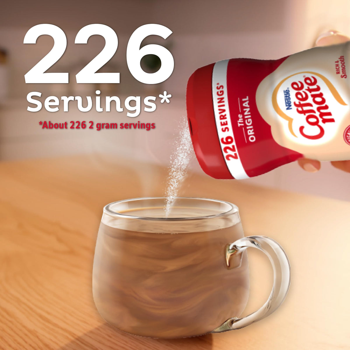 Coffee Mate creamer ready to stir into your mug for balanced flavor
