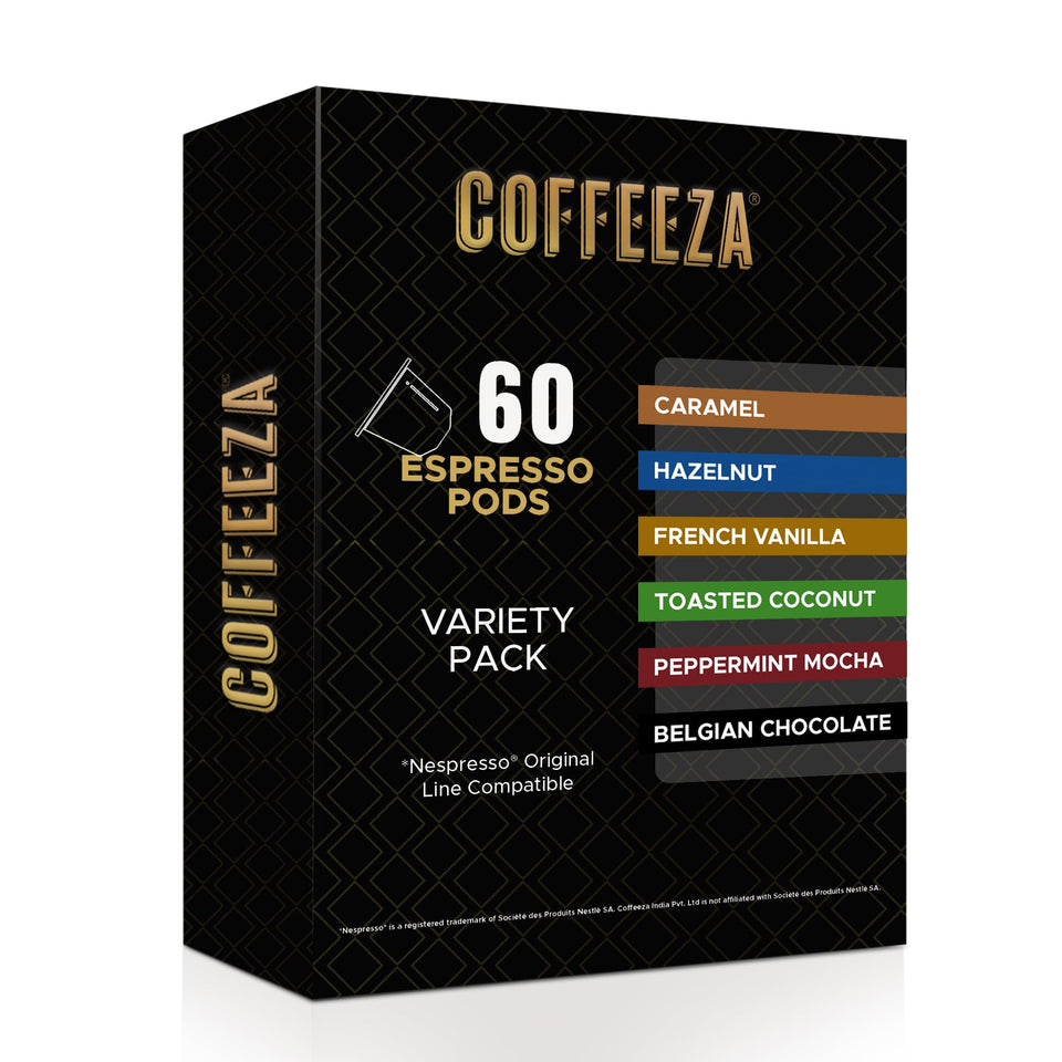 Coffeeza Arabica flavored espresso pods variety pack cover for daily coffee variety