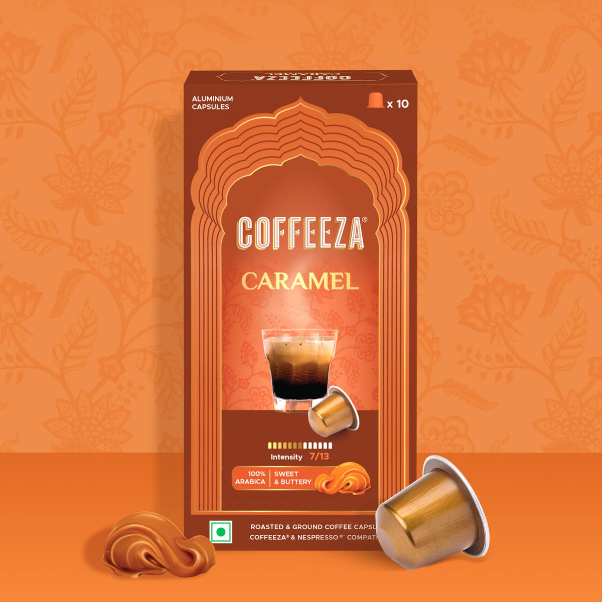 coffeeza pod capsule beside a mug ready to brew a flavorful morning