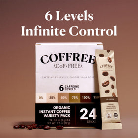 COFFREE mold-free organic coffee preserves freshness.