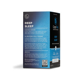 CogniTea Deep Sleep Tea cup with steam evokes a soothing bedtime aroma.