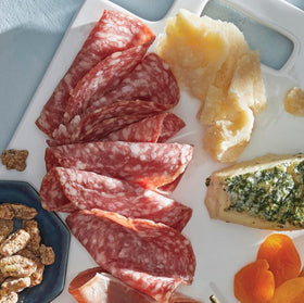 COLAMECO'S Classico Salami Trio uncured meats image emphasizes natural ingredients for clean snacking
