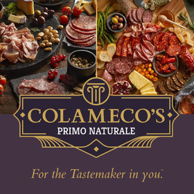 COLAMECO'S uncured soppressata chub pairs with olives for snacking.