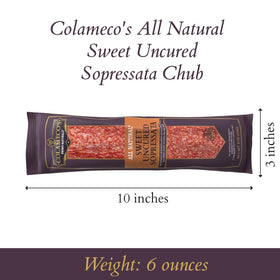 COLAMECO'S soppressata chub sliced on bread for a savory bite.