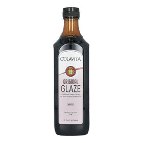 Colavita Balsamic Glaze bottle pours a glossy glaze for a refined finish.