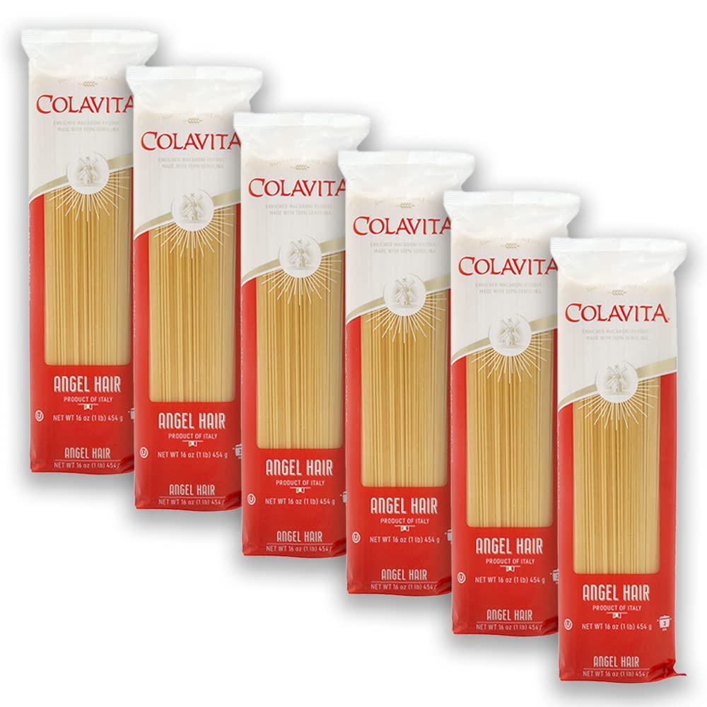 Colavita Capellini angel hair pasta 1 lb bag, ideal for light sauces and quick meals