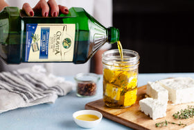 Colavita bottle with grassy aroma signaling fresh notes for finishing dishes.