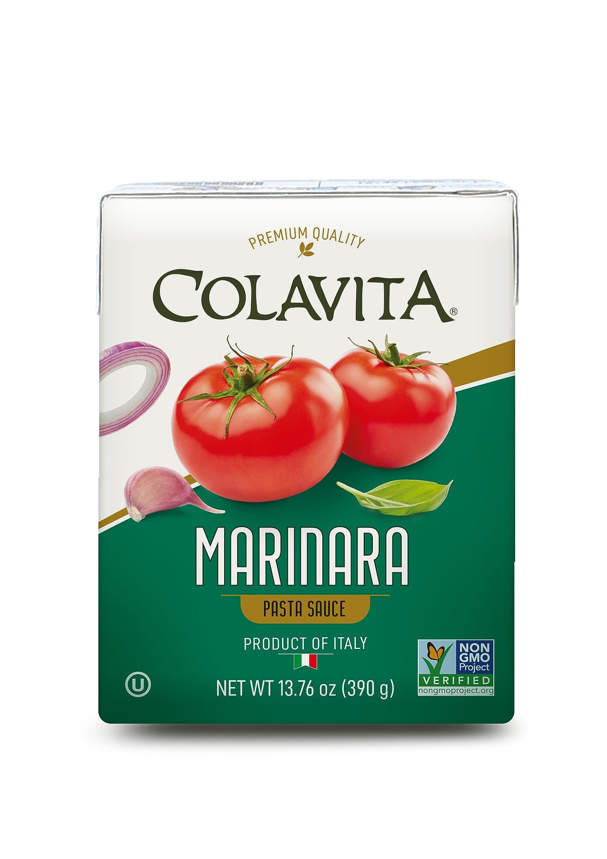 Colavita Recart Marinara bottle closeup showing rich Italian color and texture