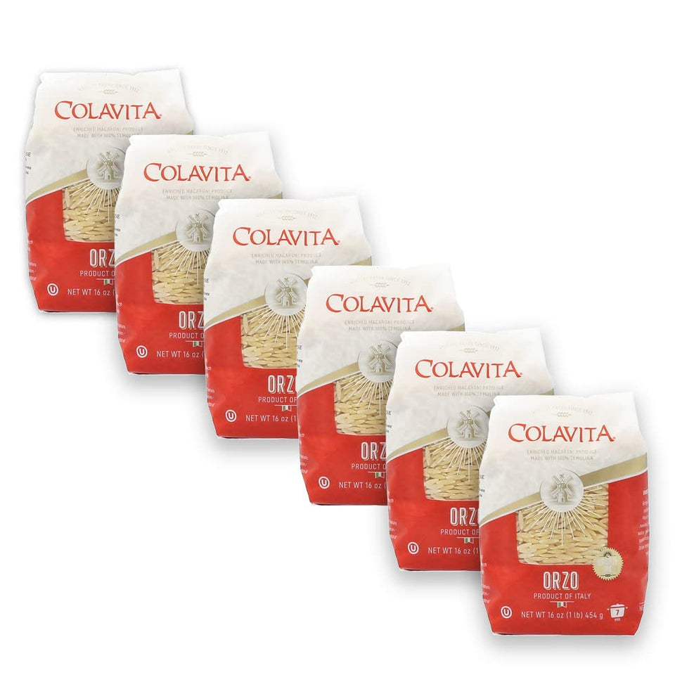 Colavita Orzo rice-shaped pasta ideal for quick, versatile Mediterranean meals
