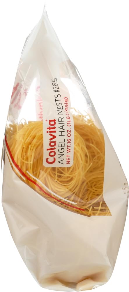 Colavita Angel Hair 2-pack plated pasta ready to enjoy with simple sauce.