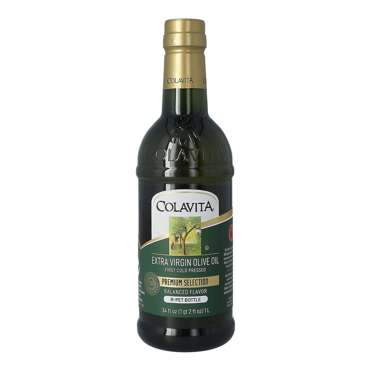 Colavita Premium Selection EVOO 34oz bottle pour ideal for sauteing and dressings