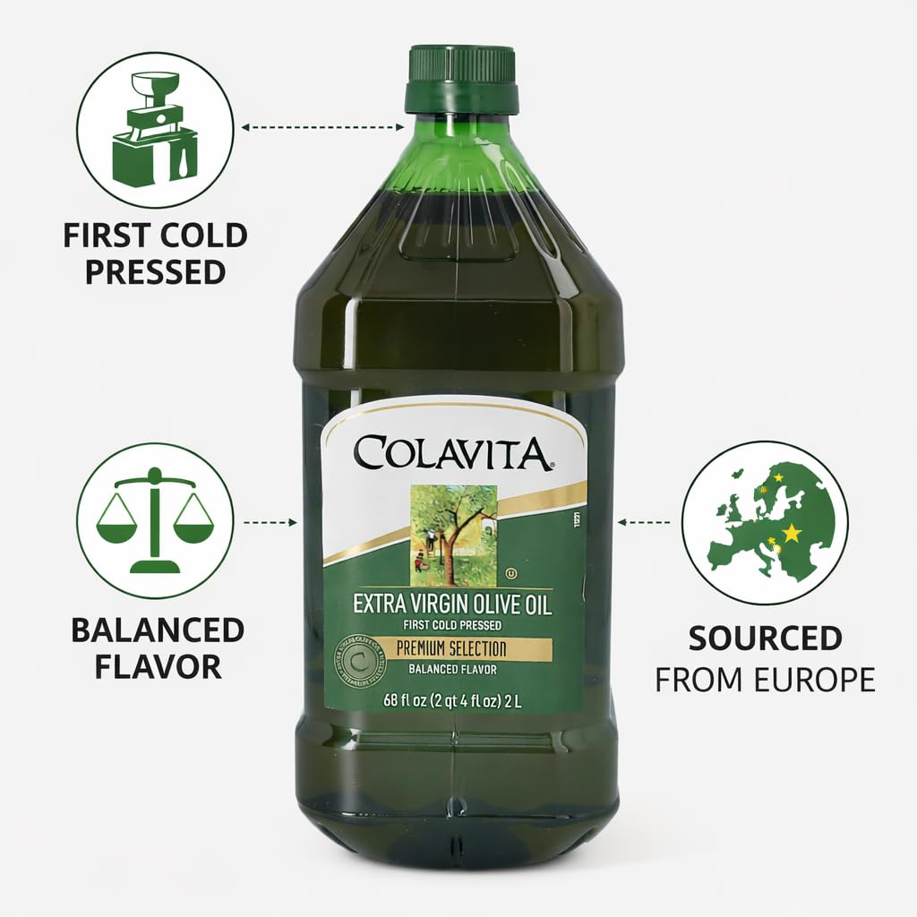 Colavita olive oil first cold pressed pour preserves flavor for sautéing and roasting