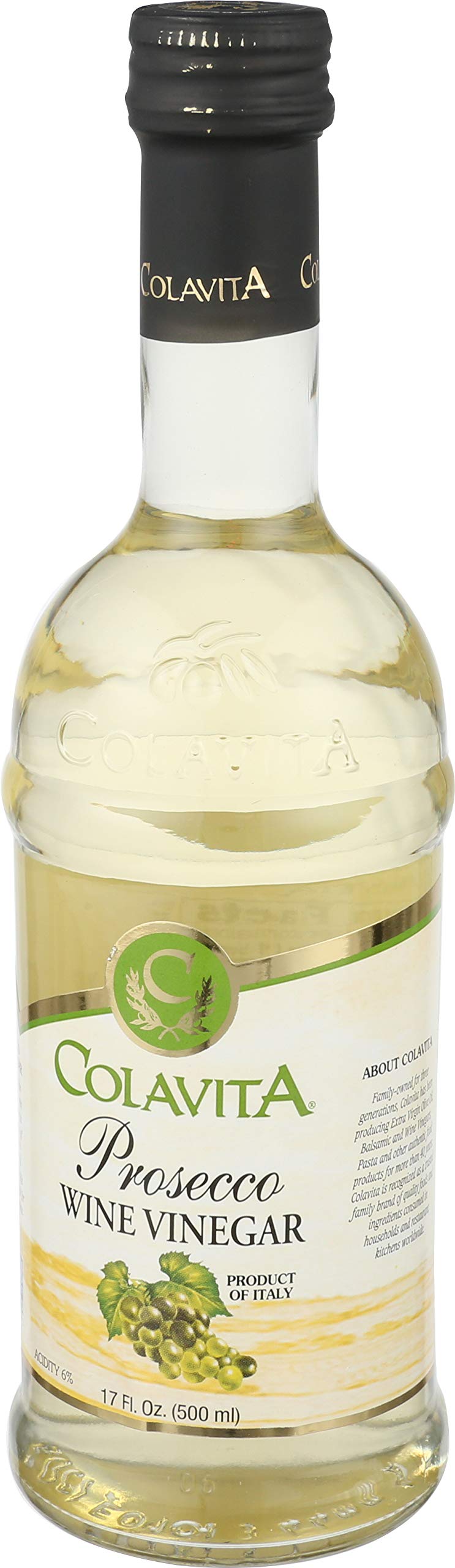 Colavita Prosecco White Wine Vinegar aging barrel scene signals traditional craft.
