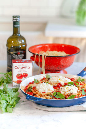Non-GMO Colavita Recart tomatoes provide consistent texture for soups.