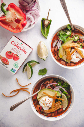 Versatile diced tomatoes suitable for chili, stews, and sauces.