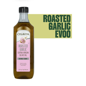 Colavita Roasted Garlic EVOO bottle stored in a cool place preserves aroma.