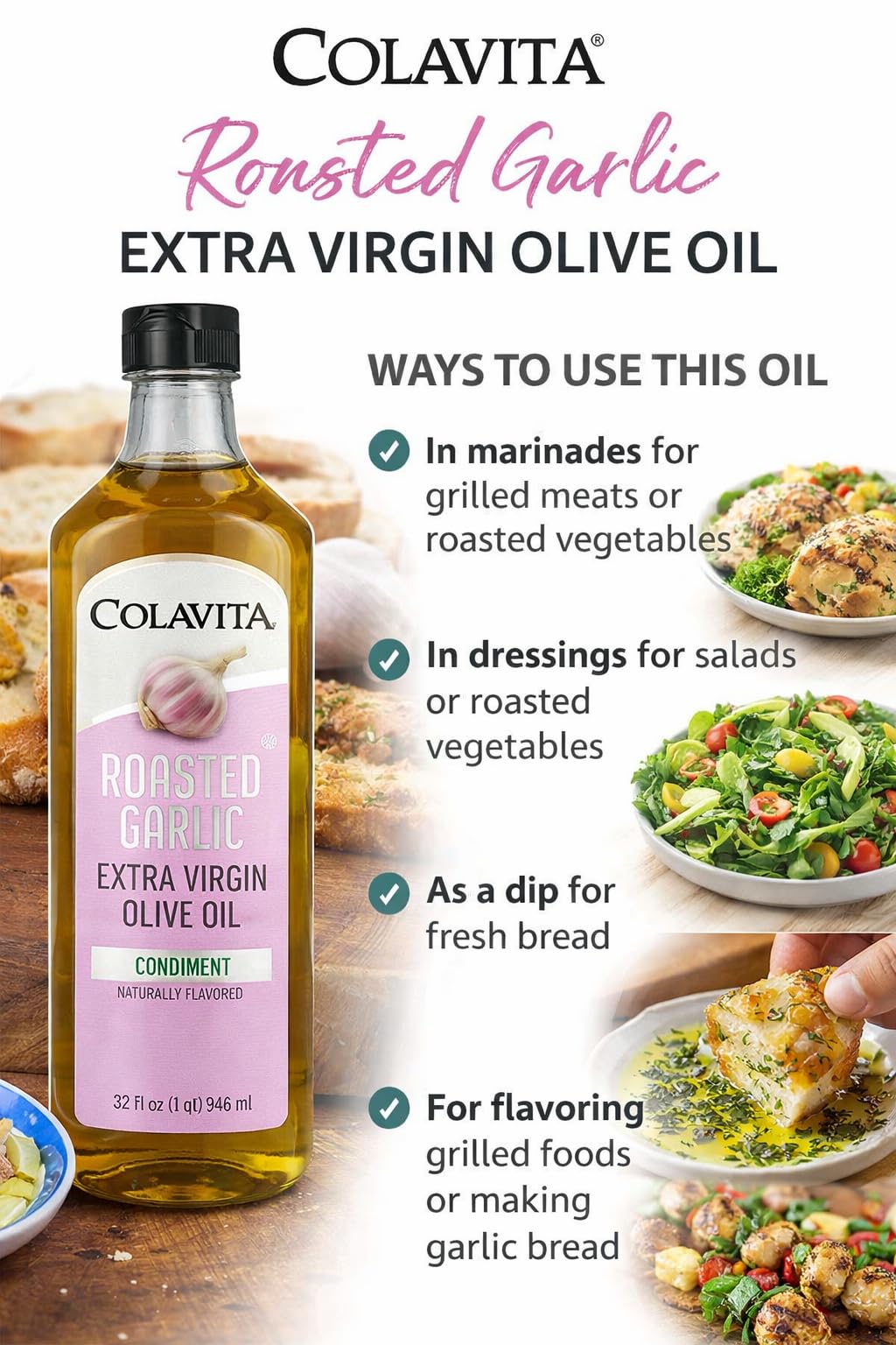 Sautéed vegetables with Colavita Roasted Garlic EVOO for a mellow balance.