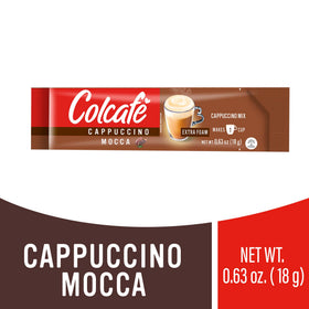 COLCAFE Instant Mocca Cappuccino cup ready in seconds for a cozy break.