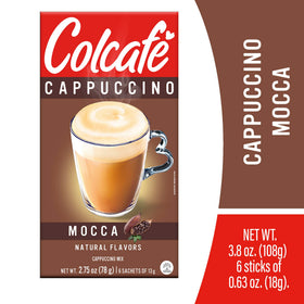 COLCAFE Cappuccino cup with rich foam, ideal for a barista-style moment.