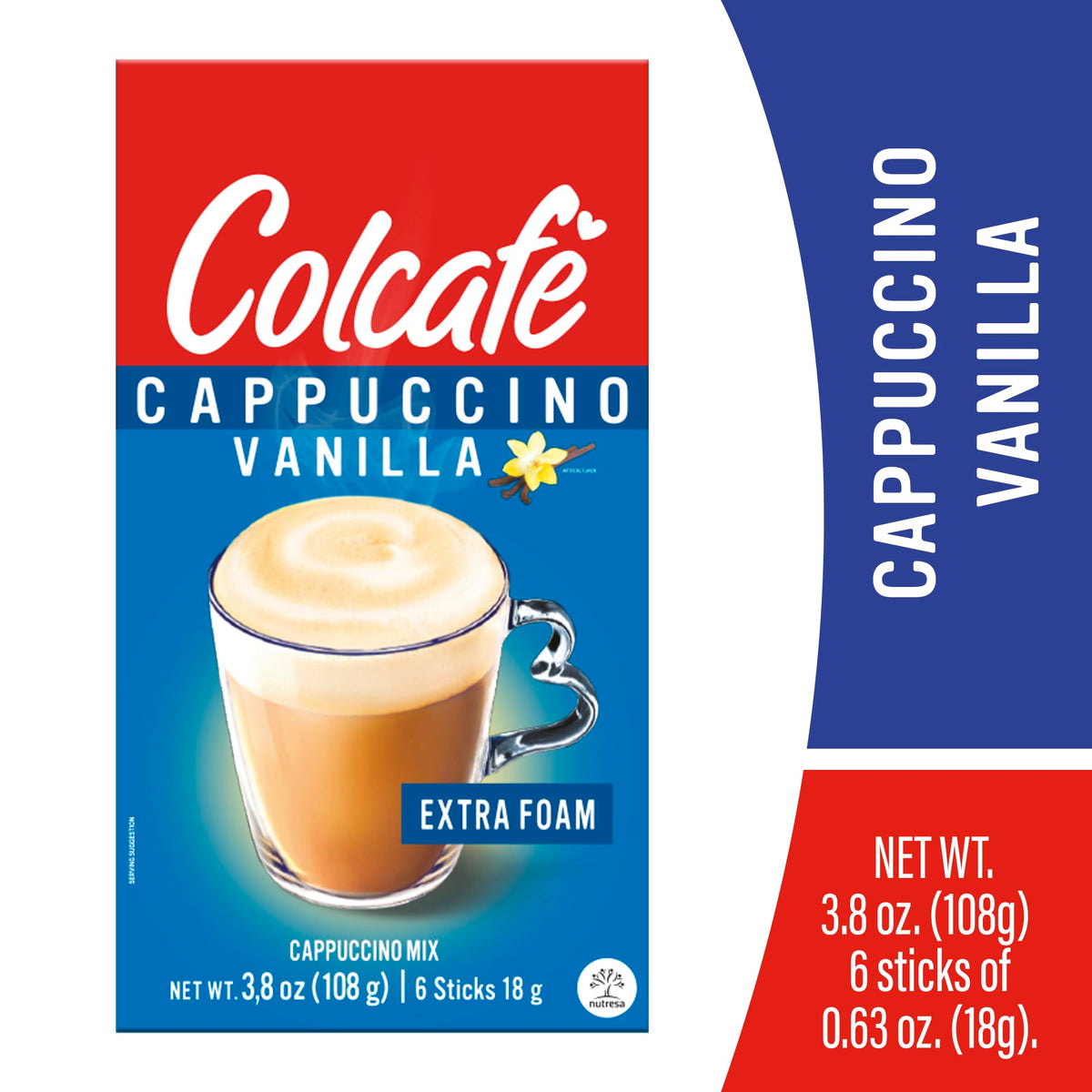 COLCAFE French vanilla cappuccino in cup provides a cozy, indulgent moment.