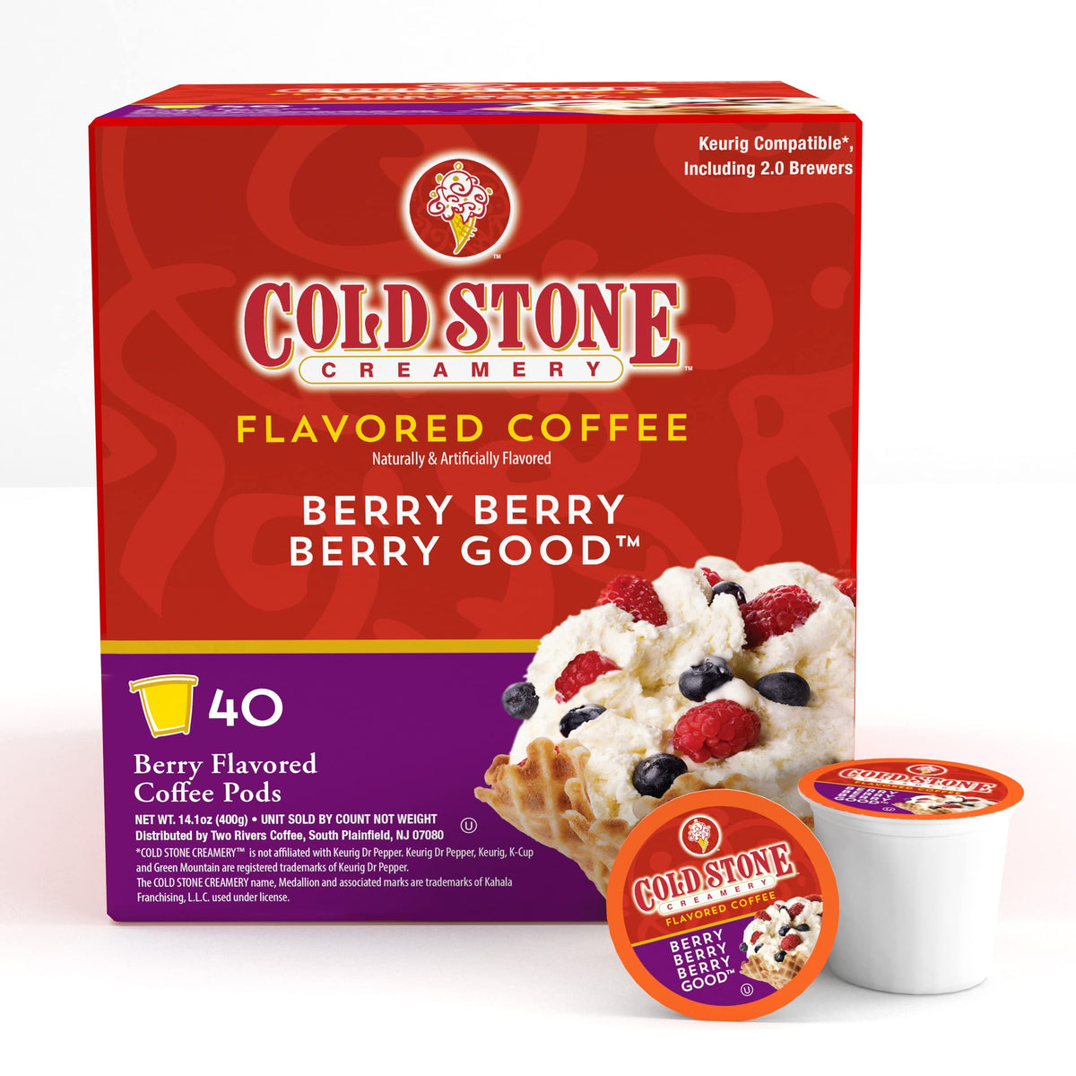 Rows of Berry Berry Berry Good Keurig pods ready to brew coffee